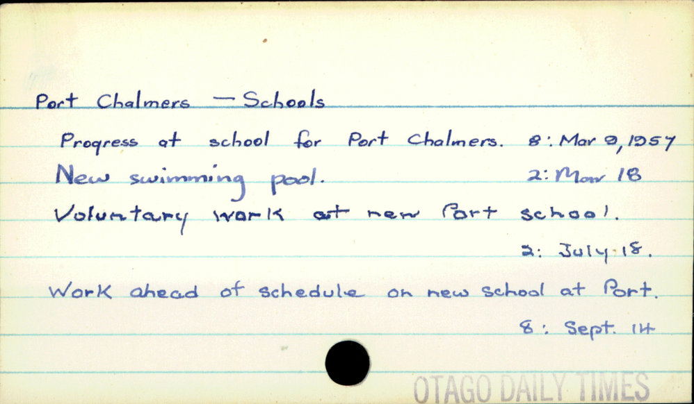 Port Chalmers - Schools