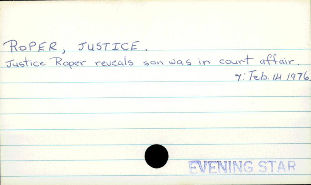 ROPER, JUSTICE | Dunedin Public Libraries