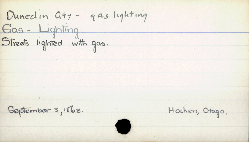 Dunedin City - Gas Lighting