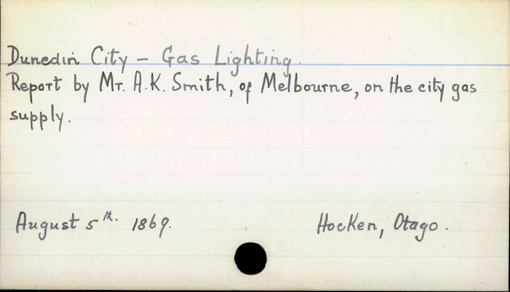 Dunedin City - Gas Lighting