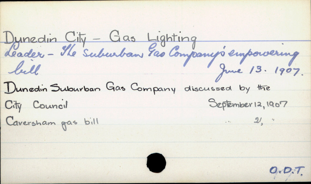 Dunedin City - Gas Lighting