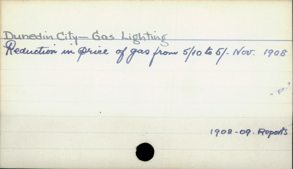 Dunedin City - Gas Lighting