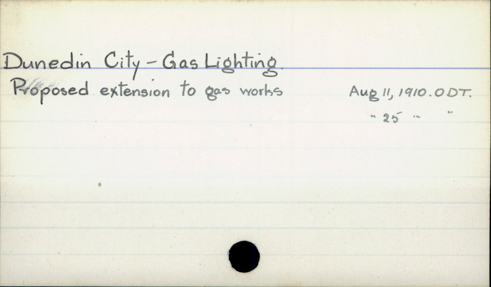 Dunedin City - Gas lighting