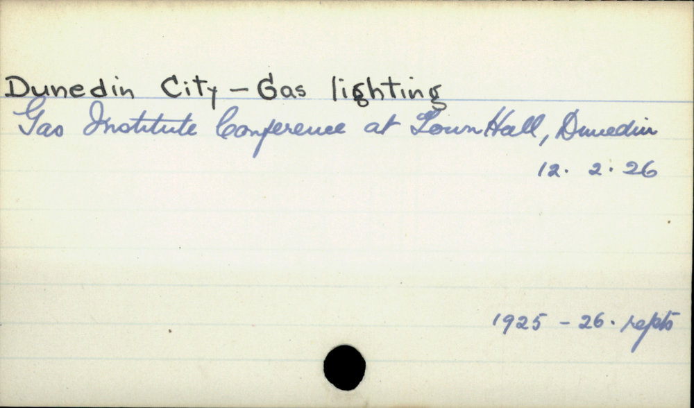 Dunedin City - Gas lighting