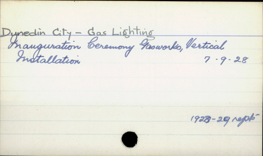 Dunedin City - Gas Lighting