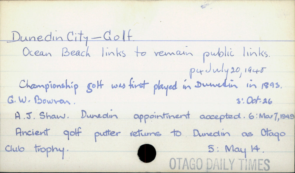 Dunedin City - Golf