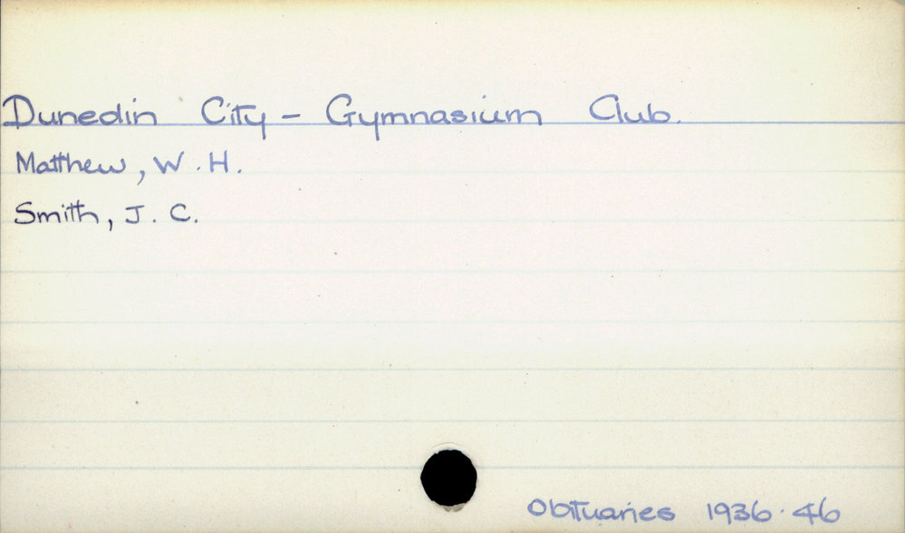 Dunedin City - Gymnasium Club.