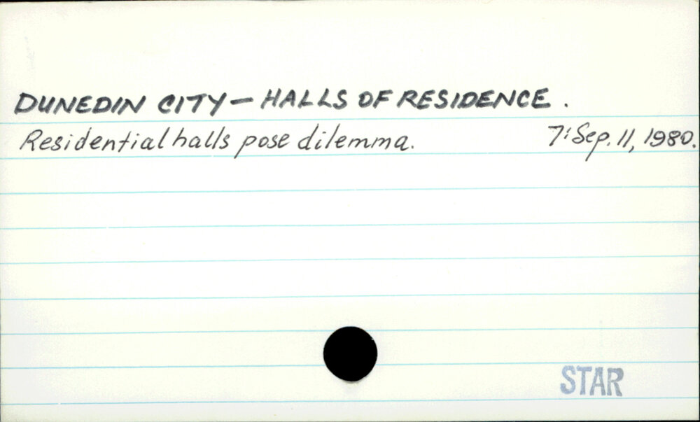 Dunedin City - Halls of Residence