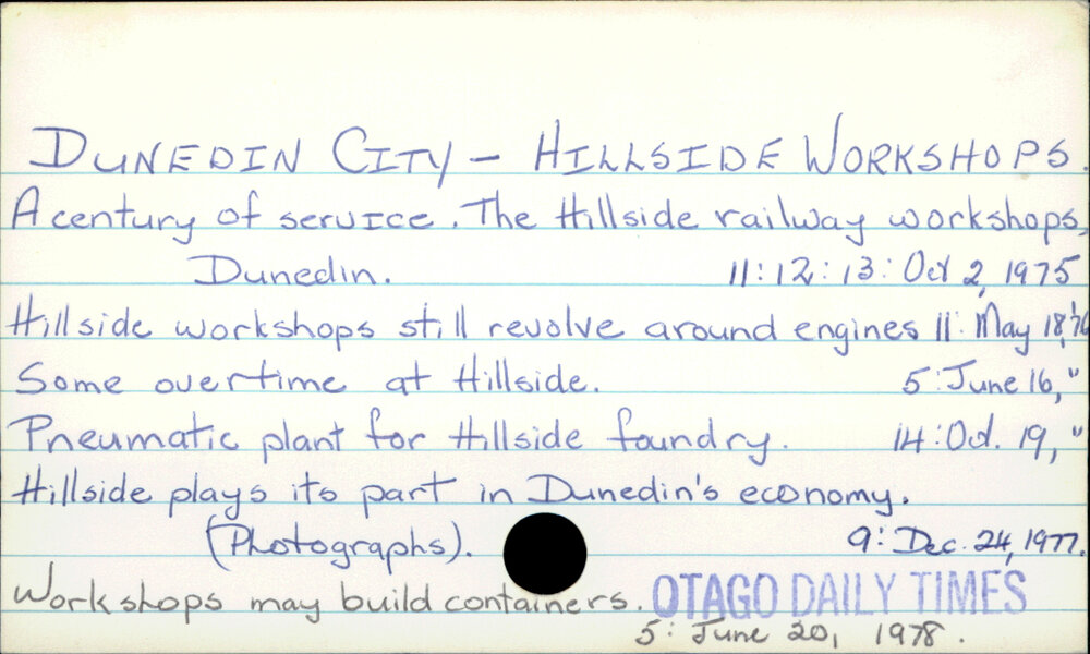 Dunedin City- Hillside Workshops