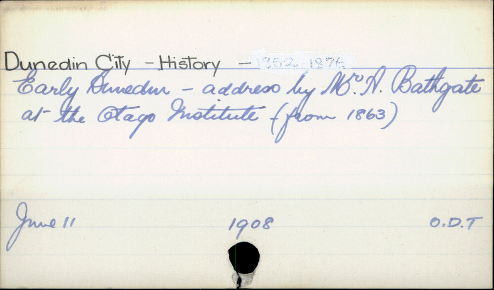 Dunedin City - History