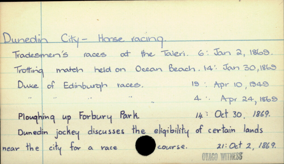 Dunedin City - Horse racing