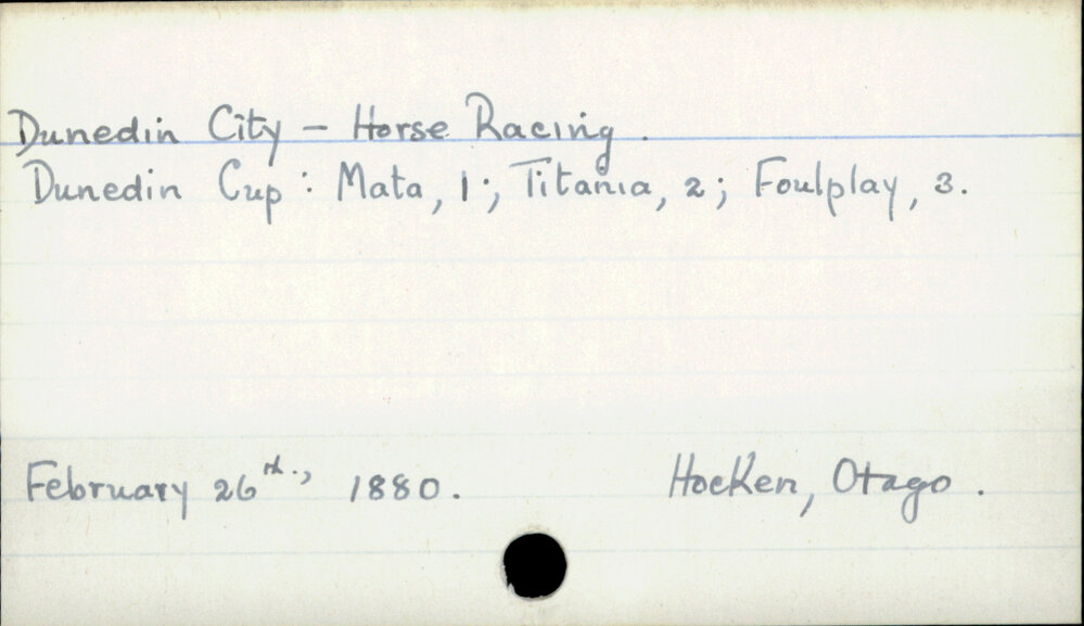 Dunedin City - Horse Racing