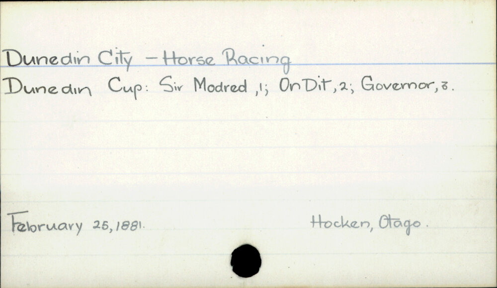 Dunedin City - Horse Racing
