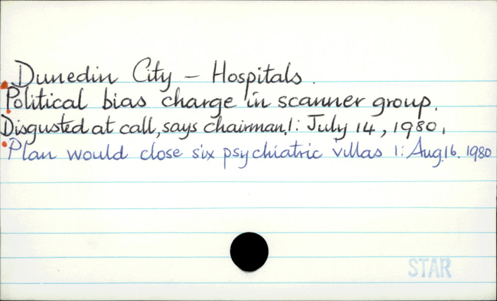 Dunedin City - Hospitals.
