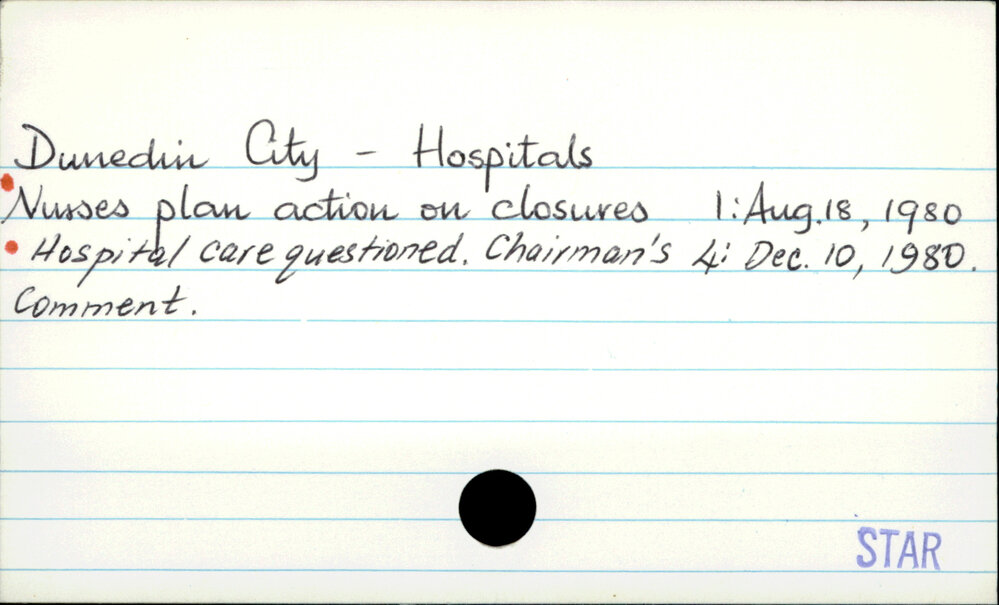 Dunedin City - Hospitals