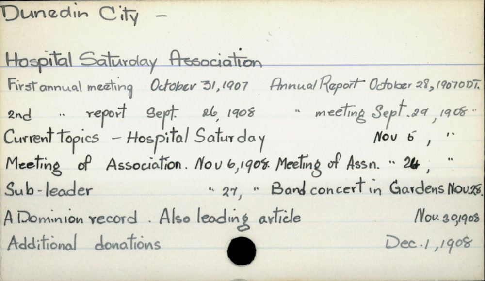 Dunedin City - Hospital Saturday Association