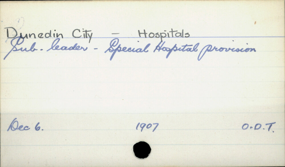 Dunedin City - Hospitals