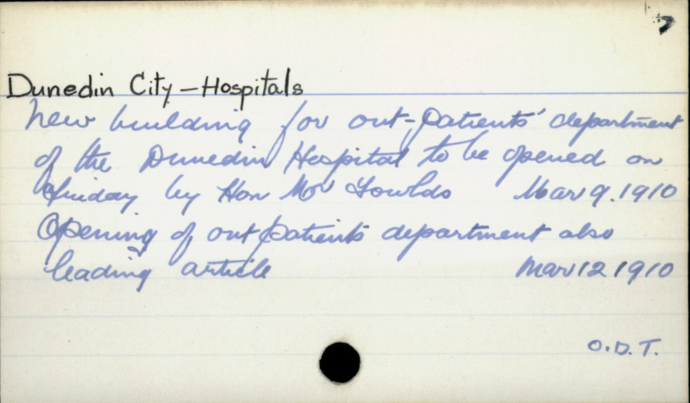 Dunedin City - Hospitals