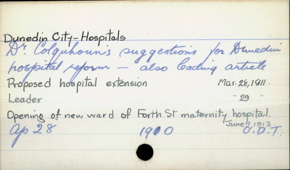 Dunedin City - Hospitals