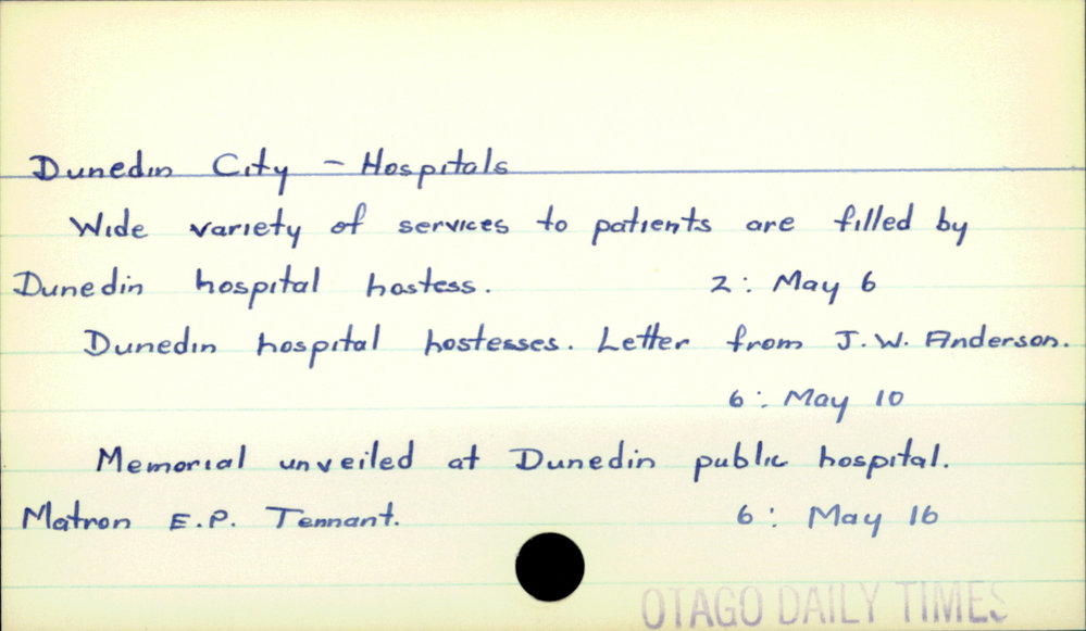 Dunedin City - Hospitals
