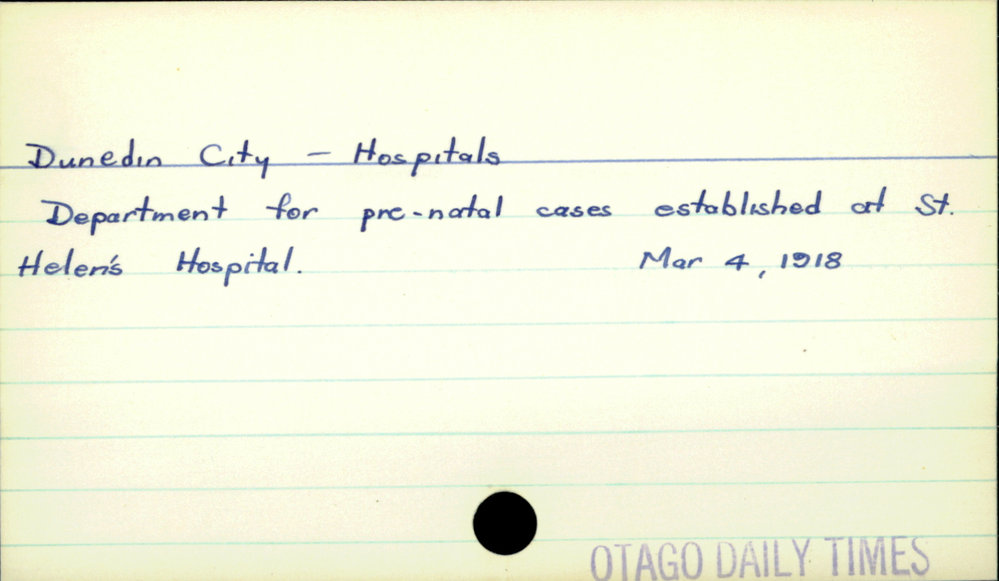 Dunedin City - Hospitals