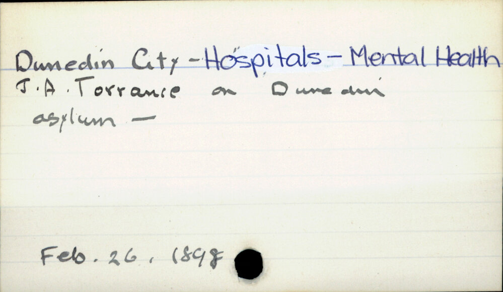 Dunedin City - Hospitals - Mental Health