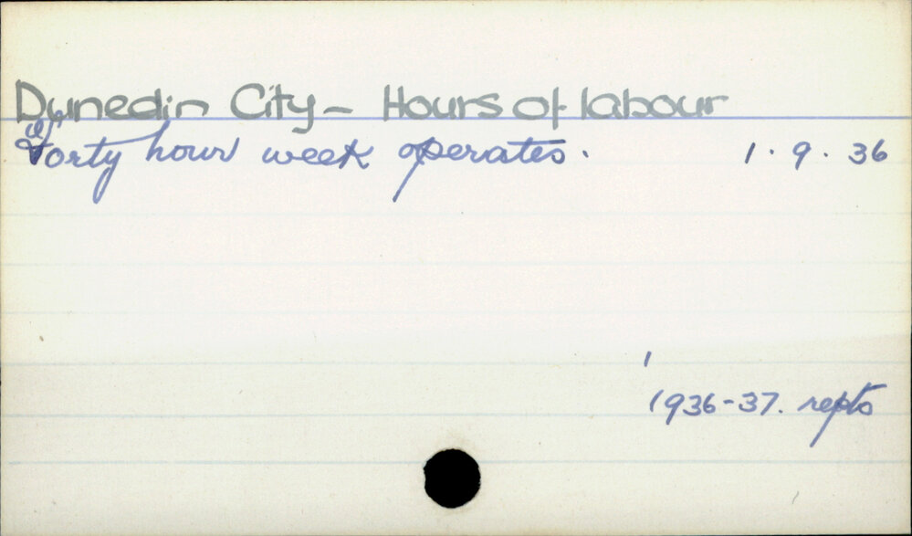 Dunedin City - Hours of labour