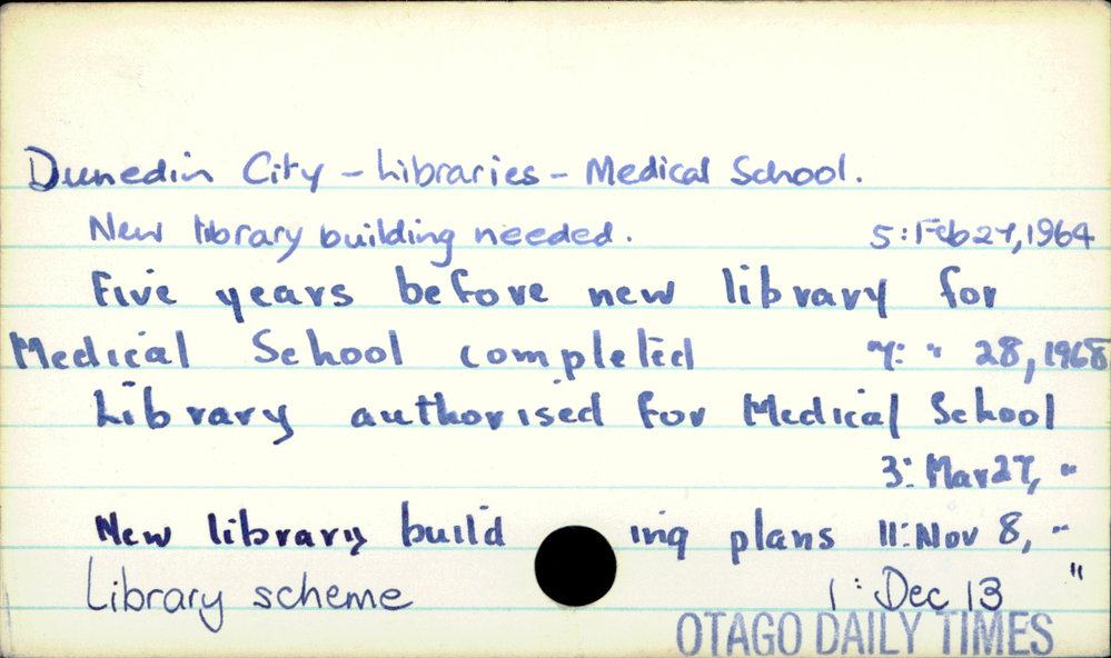 Dunedin City - Libraries - Medical School