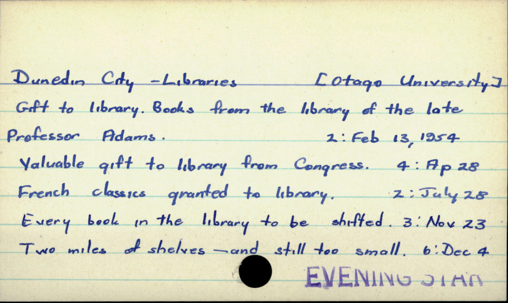 Dunedin City - Libraries   [Otago University]