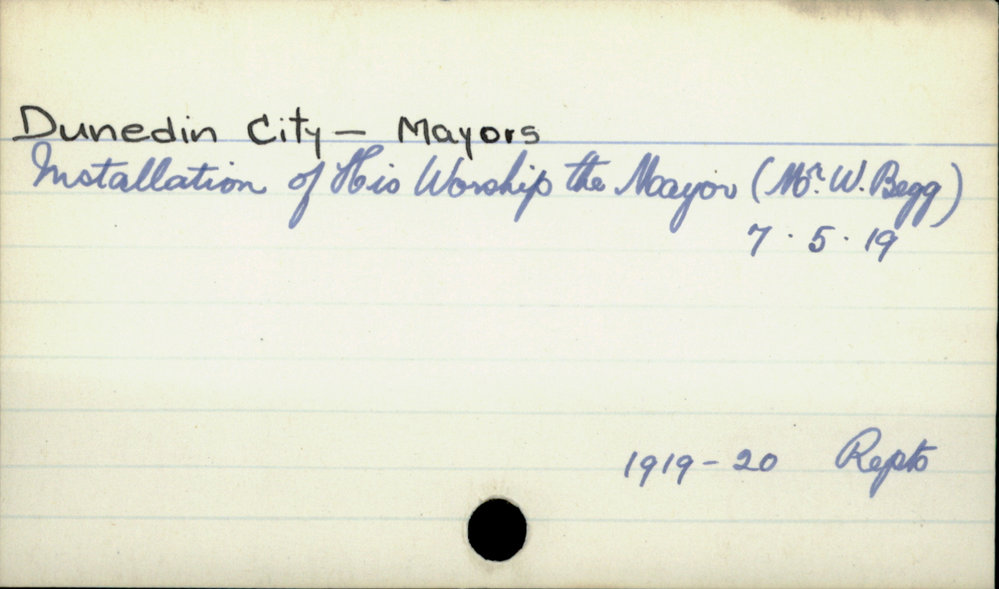 Dunedin City - Mayors 