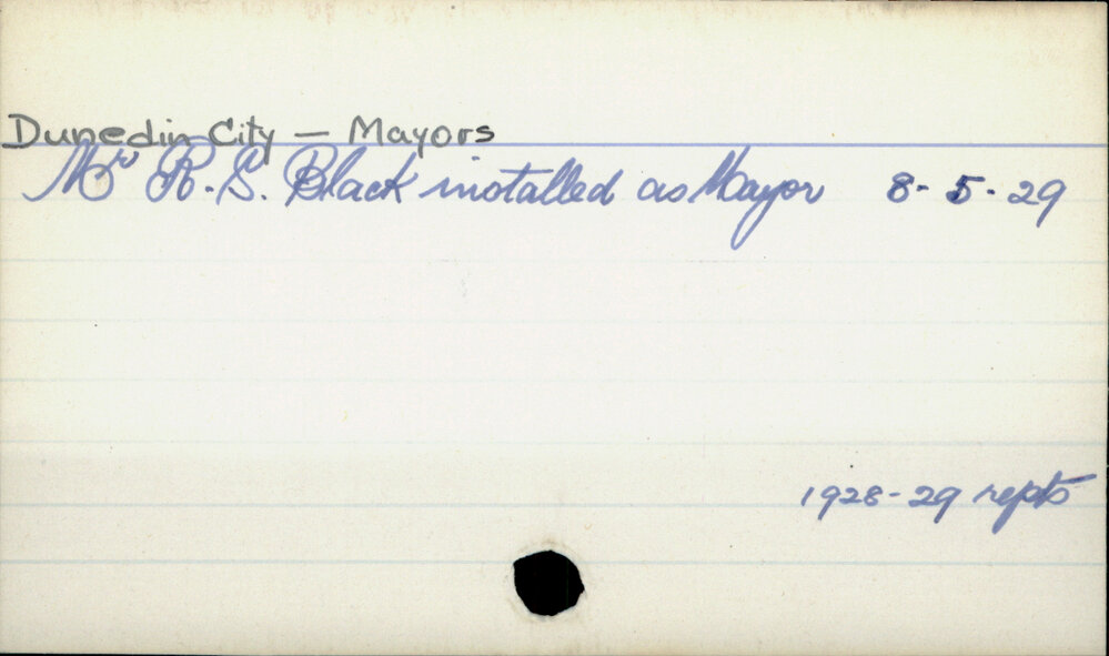 Dunedin City - Mayors 