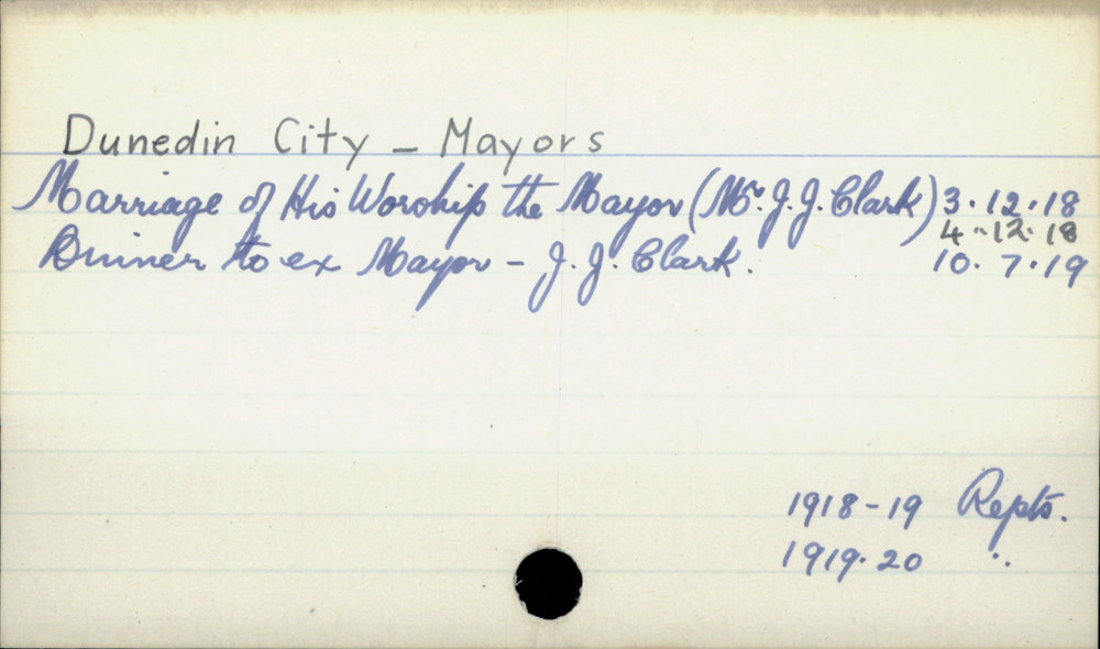 Dunedin City - Mayors