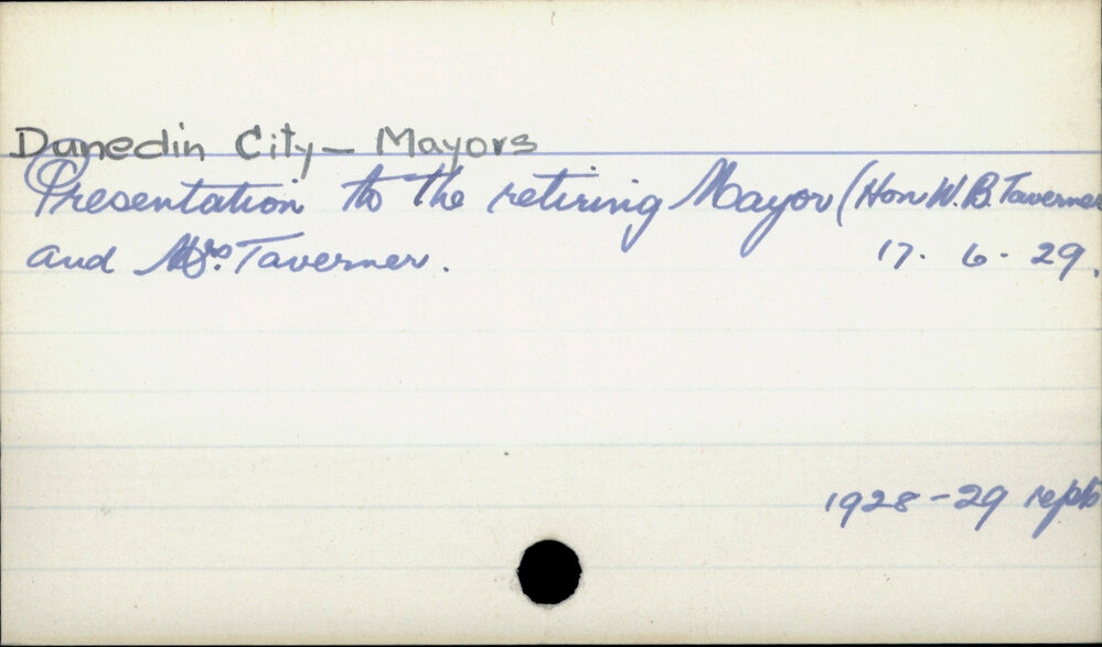 Dunedin City - Mayors 