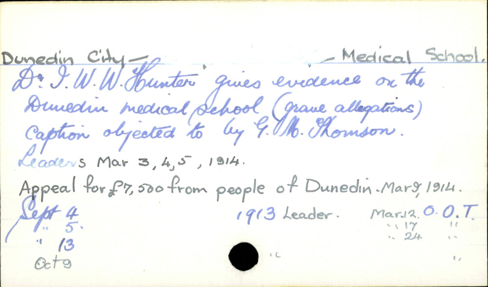Dunedin City - Otago University - Medical School