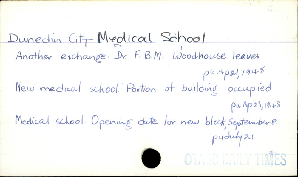 Dunedin City - Medical School 