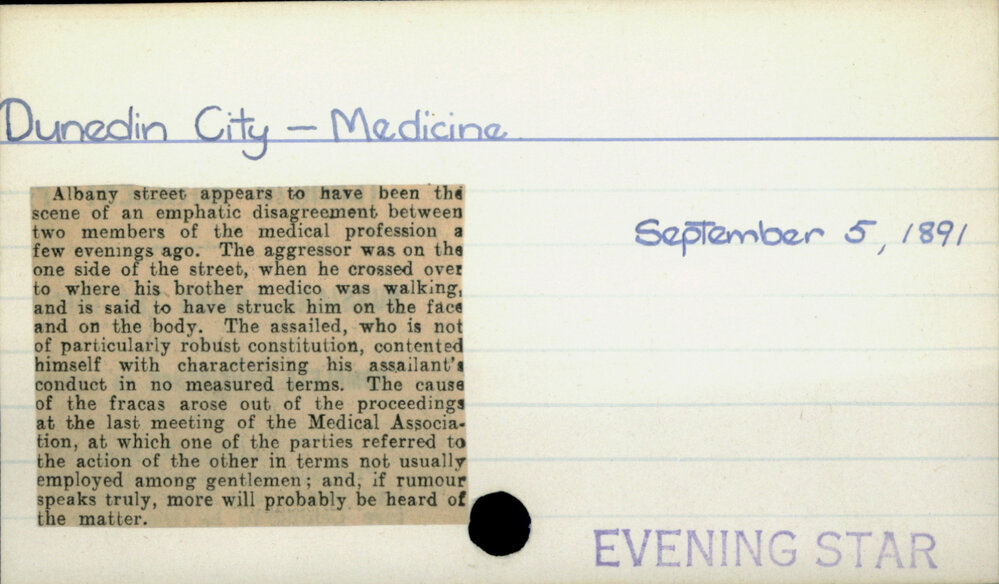 Dunedin City - Medicine