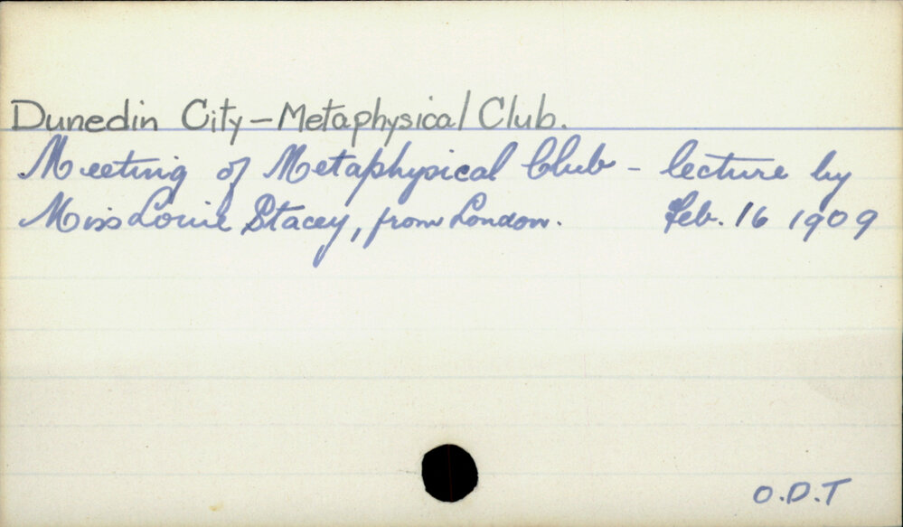 Dunedin City - Metaphysical Club