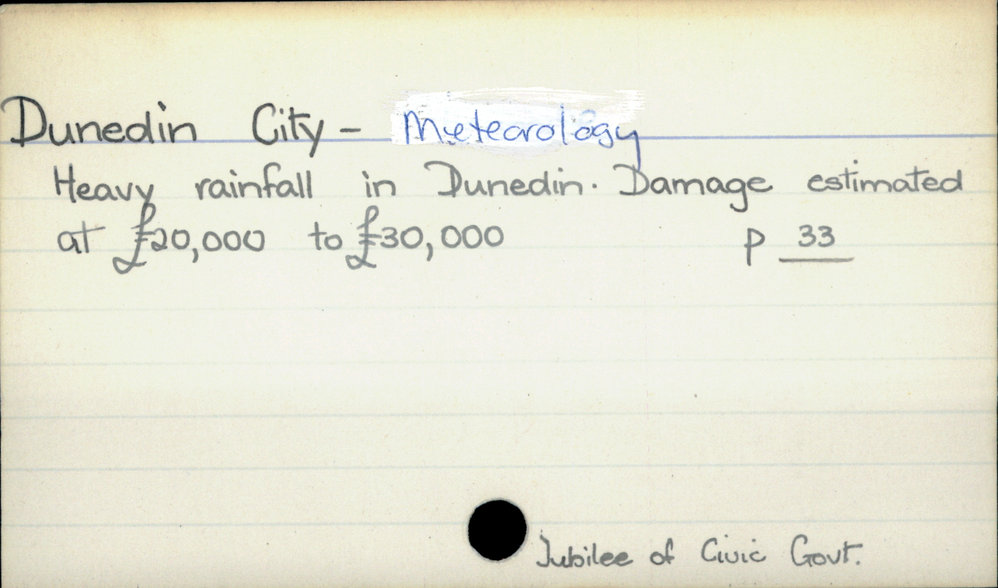 Dunedin City - Meteorology