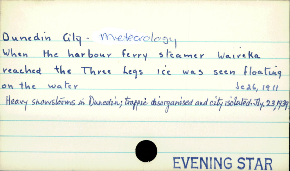 Dunedin City - Meteorology