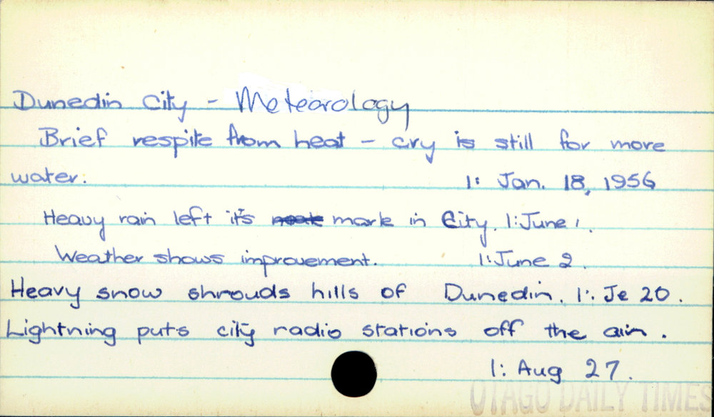 Dunedin City - Meteorology