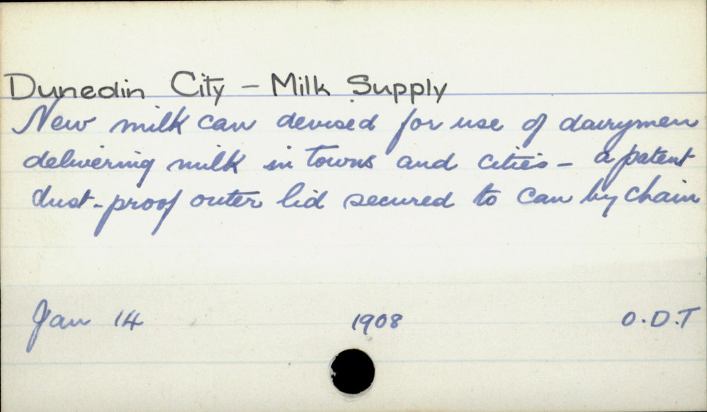 Dunedin City - Milk supply
