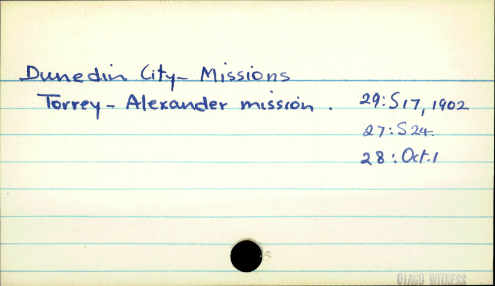 Dunedin City - Missions 