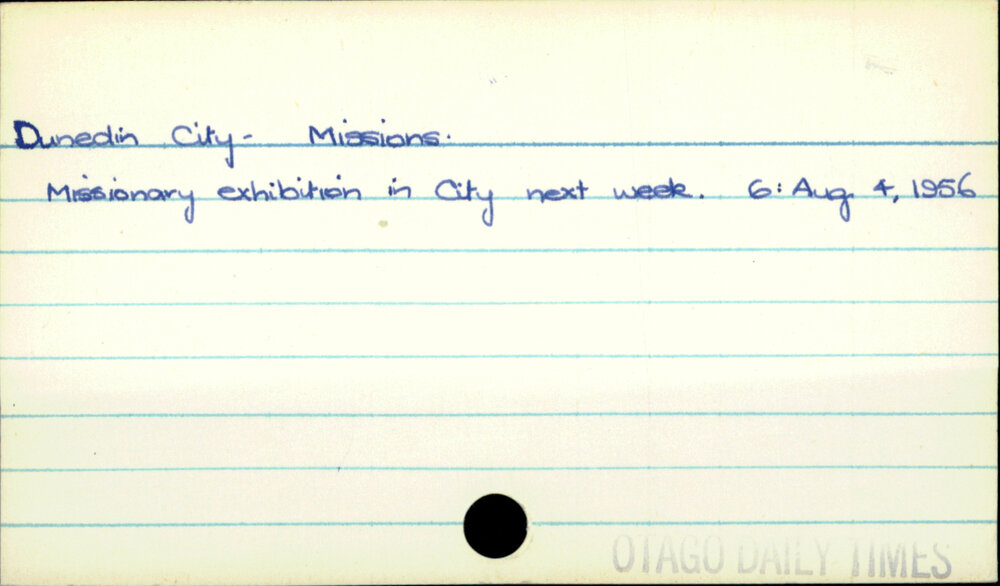 Dunedin City - Missions