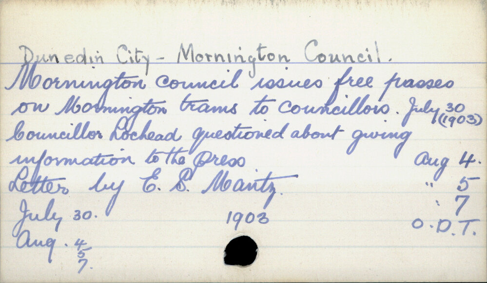 Dunedin City - Mornington Council