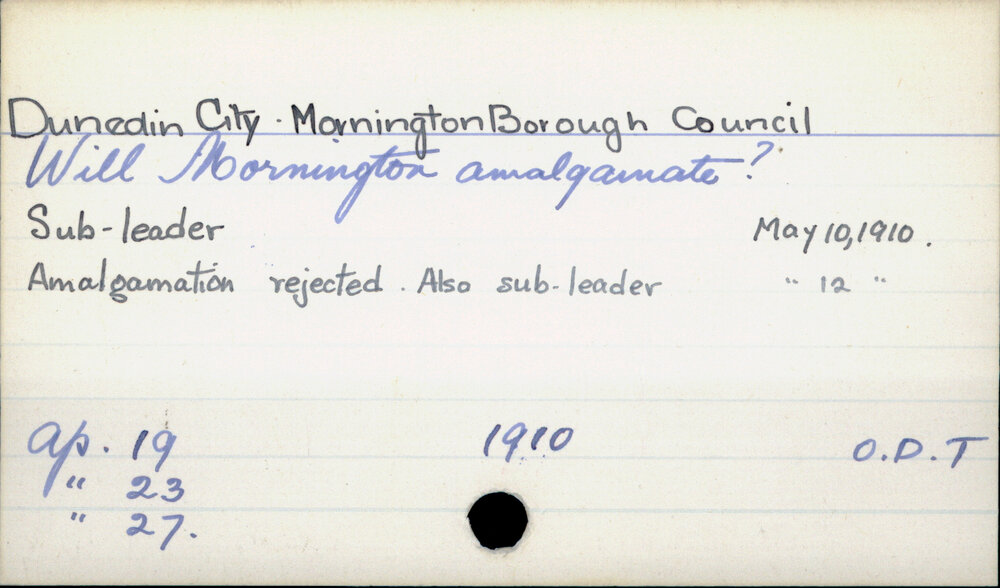 Dunedin City - Mornington Borough Council