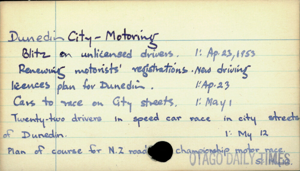 Dunedin City - Motoring 