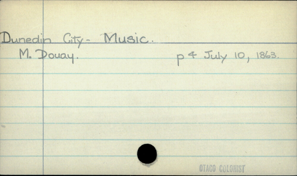 Dunedin City - Music