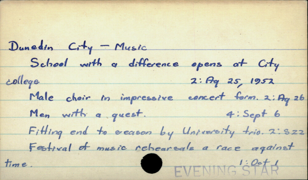 Dunedin City - Music 