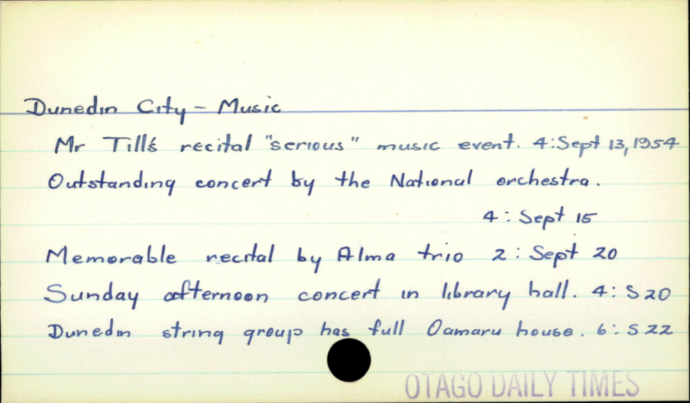 Dunedin City - Music