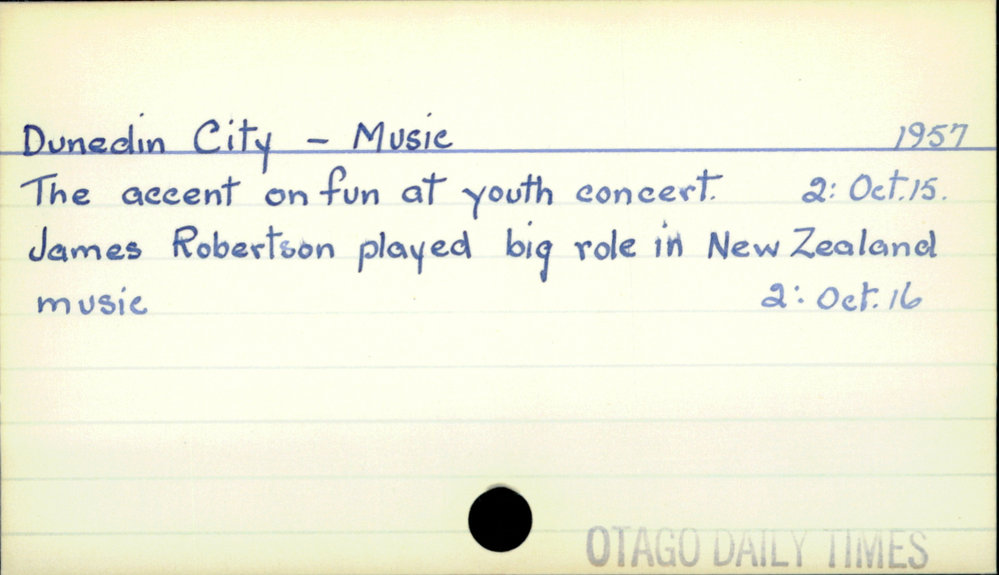 Dunedin City - Music 